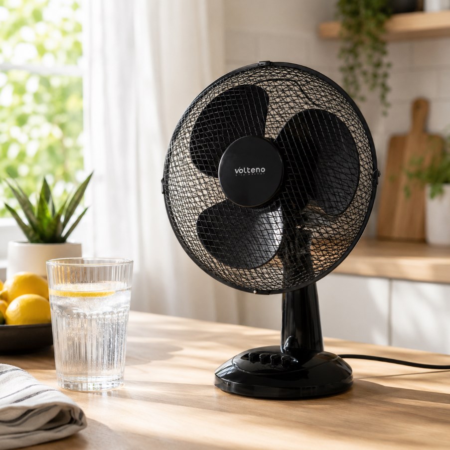 Wentylator biurkowy Volteno VO0025 czarny 30 cm 30 W
